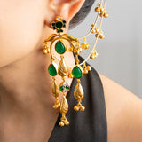 Kashmiri earring with earchains