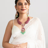 Ruby & Mint Drop Kundan Necklace Set