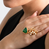Emerald Wave Statement Ring