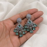 Mint & Diamond Zircon Statement Necklace Set (Necklace & Earrings)