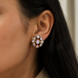 Noor Studs – Handcrafted Kundan Floral Earrings