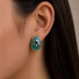 Turquoise Teardrop Statement Earrings