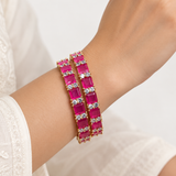 Gulnaar – Fuchsia Square Stone Bangles