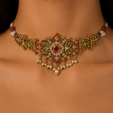 Jadua Navratan Kundan Choker Set