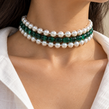 Harit Mala – Emerald Green Pearl Layered Choker