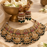 Maharani Peacock Kundan Choker Set with Jhumkas