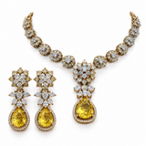 Teardrop AD Necklace Earring Set