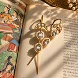 Crescent Moon Kundan Pearl Ear Cuffs
