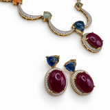 Multicolour Stone Statement Necklace Set