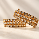Aaina – Polki-Style Mirror Stone Kada Pair