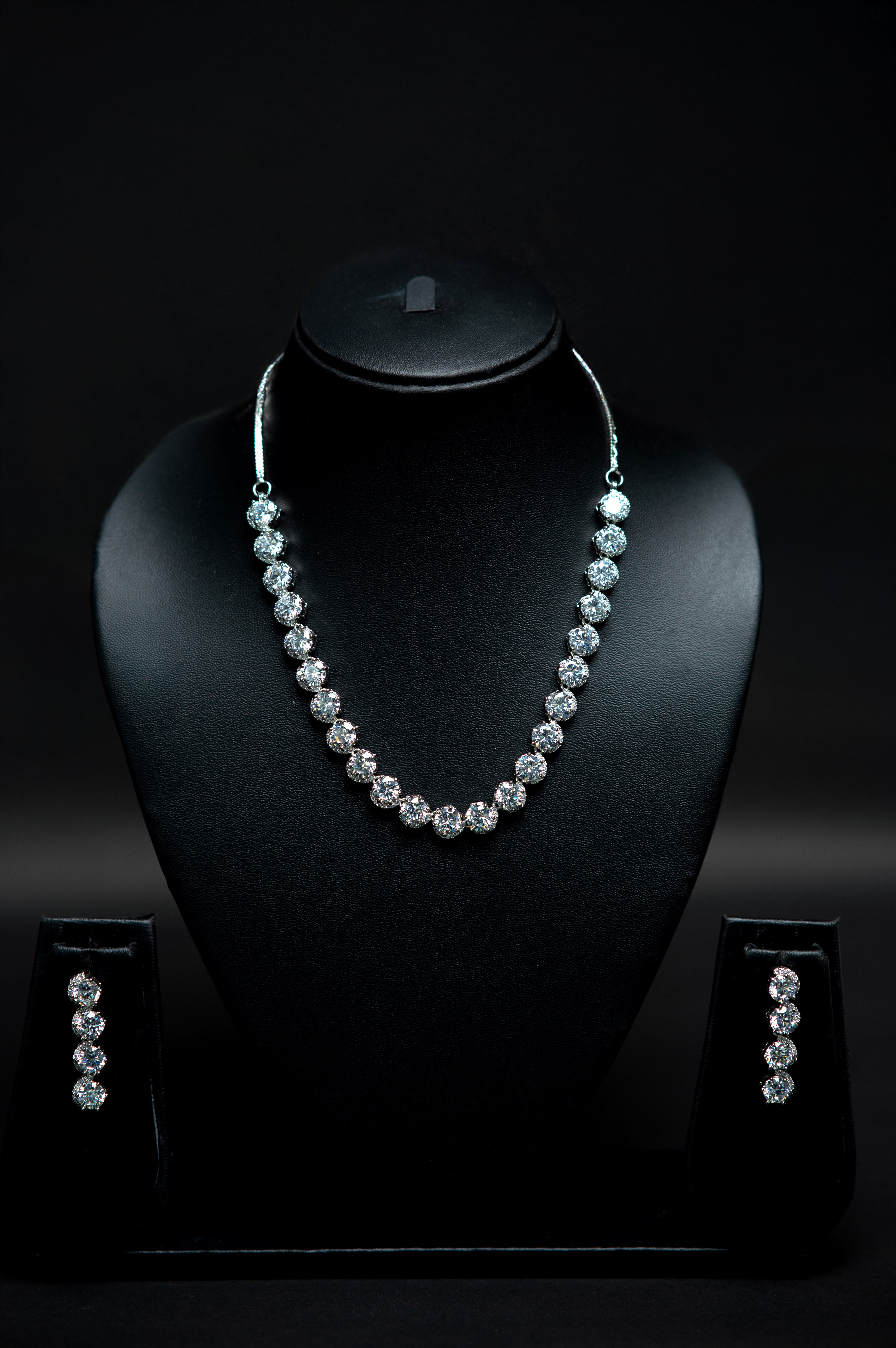 Eternal Solitaire Necklace and earring set