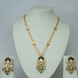 Moissanite & Emerald Chandelier Necklace Set with Earrings
