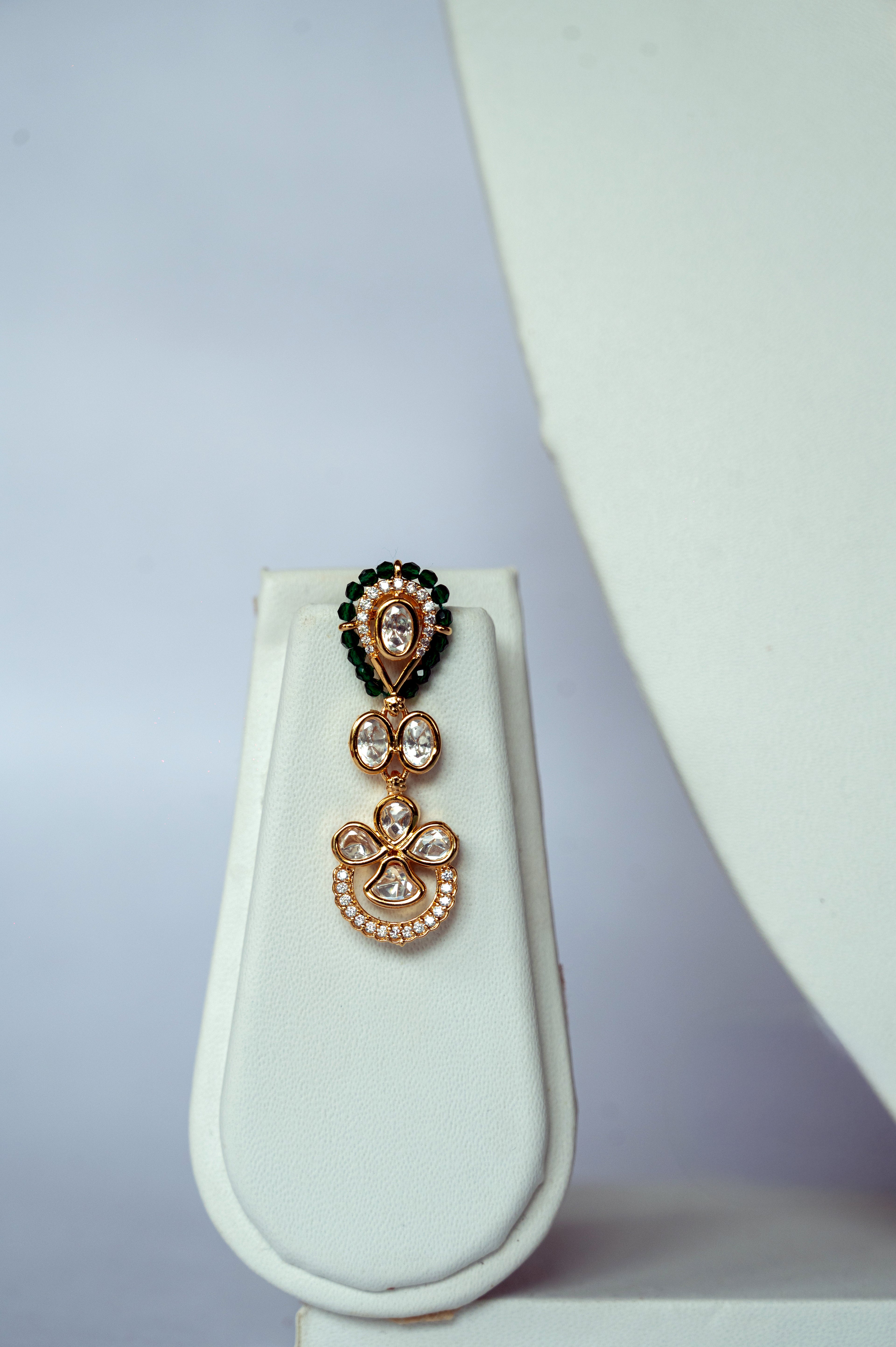 Naina Kundan Green Beaded Choker Set
