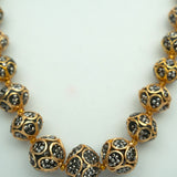 Gold & Black Beaded Necklace Set