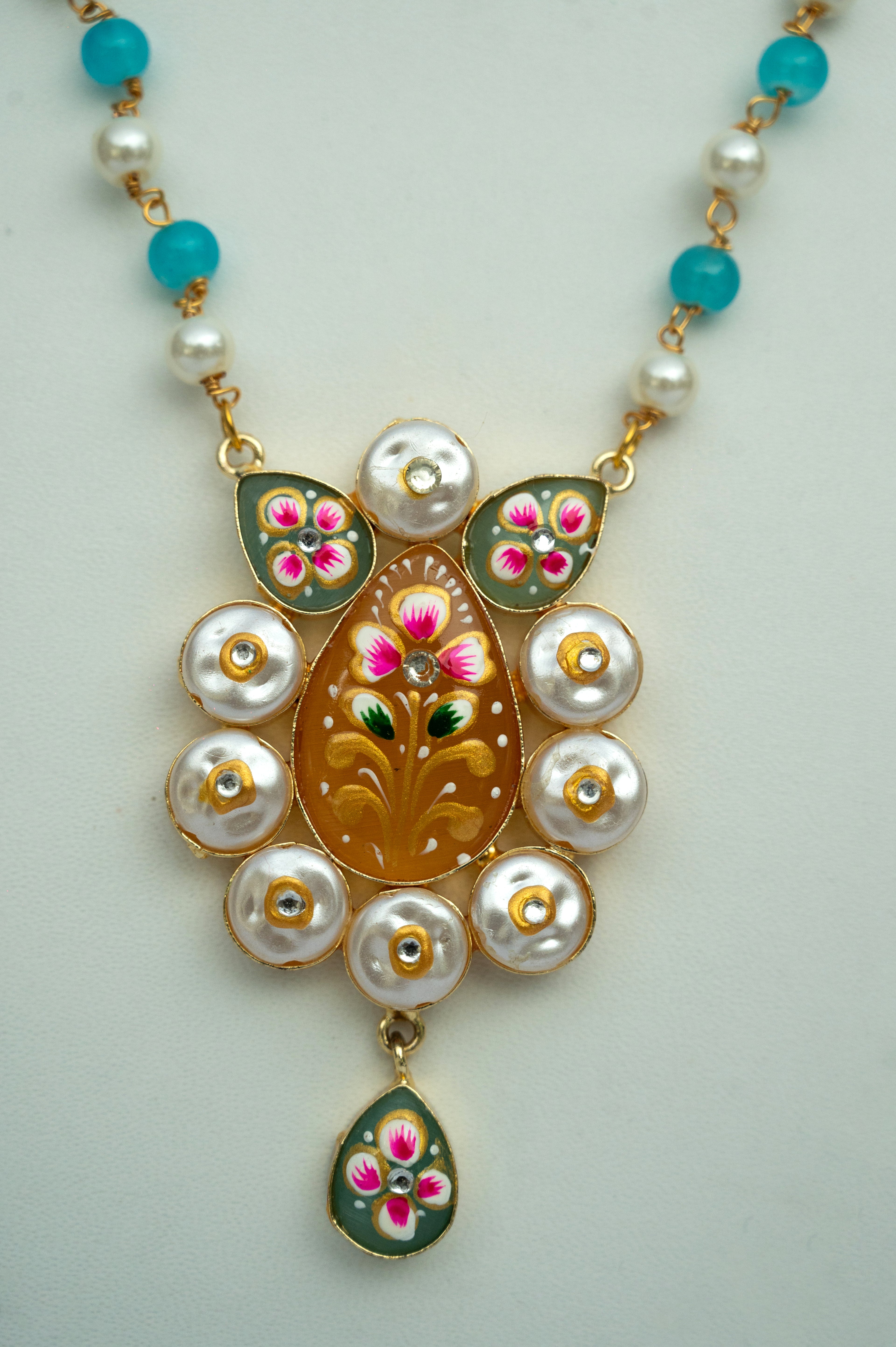 Meher Enamel & Pearl Necklace Set