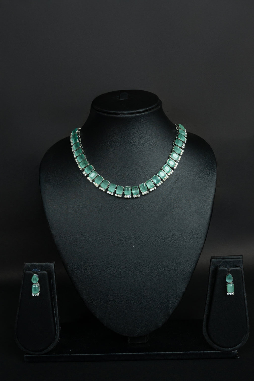 Rajwada Emerald Diamond Necklace Set – Available in Rich Emerald Green and Soft Pastel Green