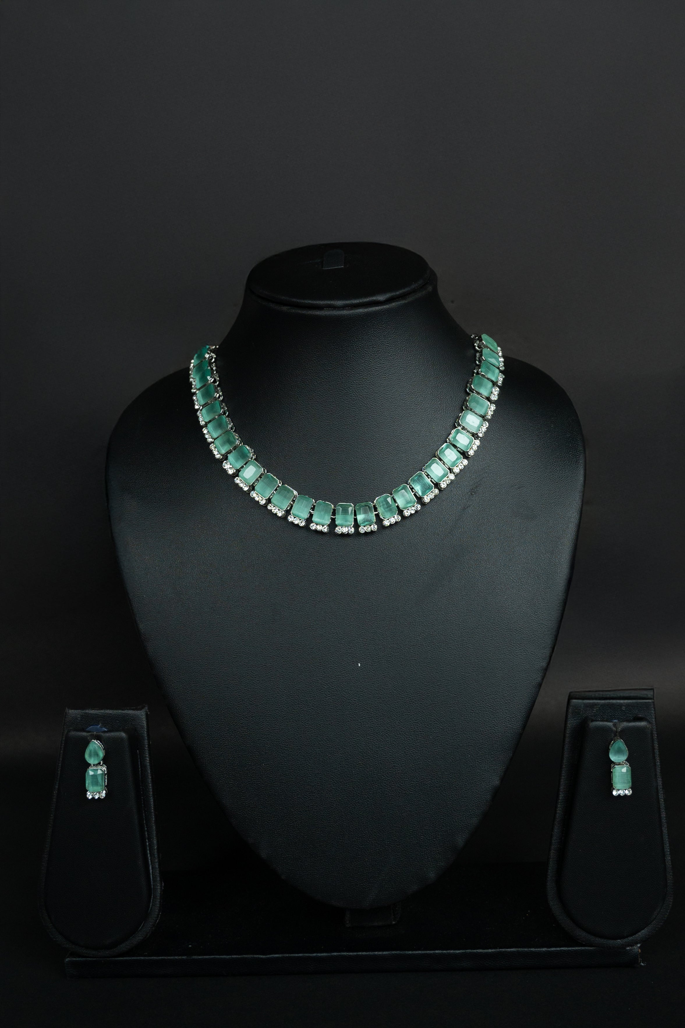 Rajwada Emerald Diamond Necklace Set – Available in Rich Emerald Green and Soft Pastel Green
