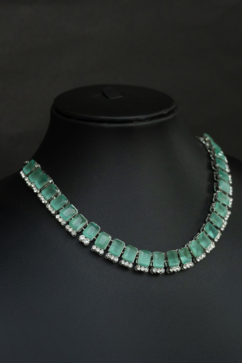 Rajwada Emerald Diamond Necklace Set – Available in Rich Emerald Green and Soft Pastel Green