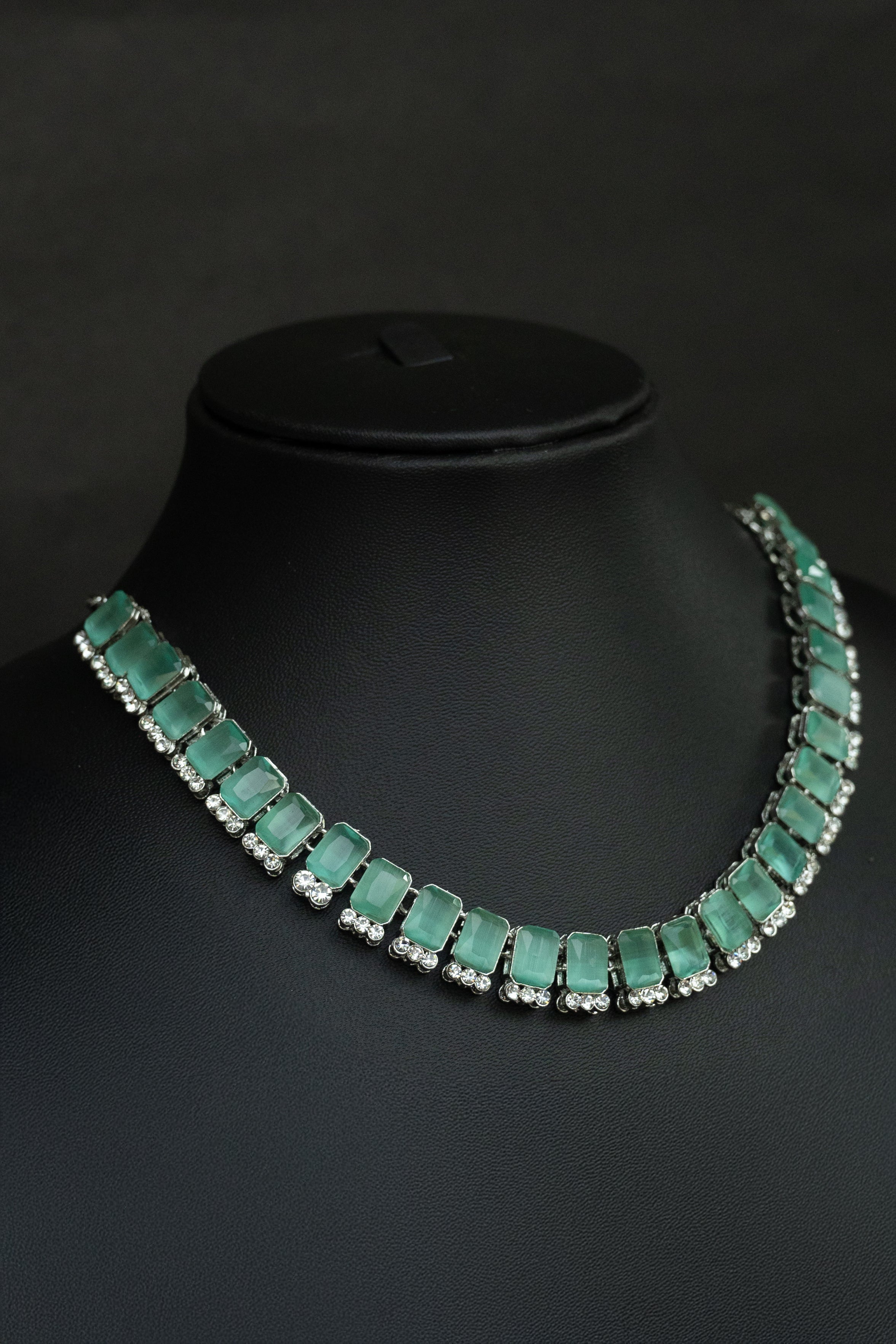 Rajwada Emerald Diamond Necklace Set – Available in Rich Emerald Green and Soft Pastel Green