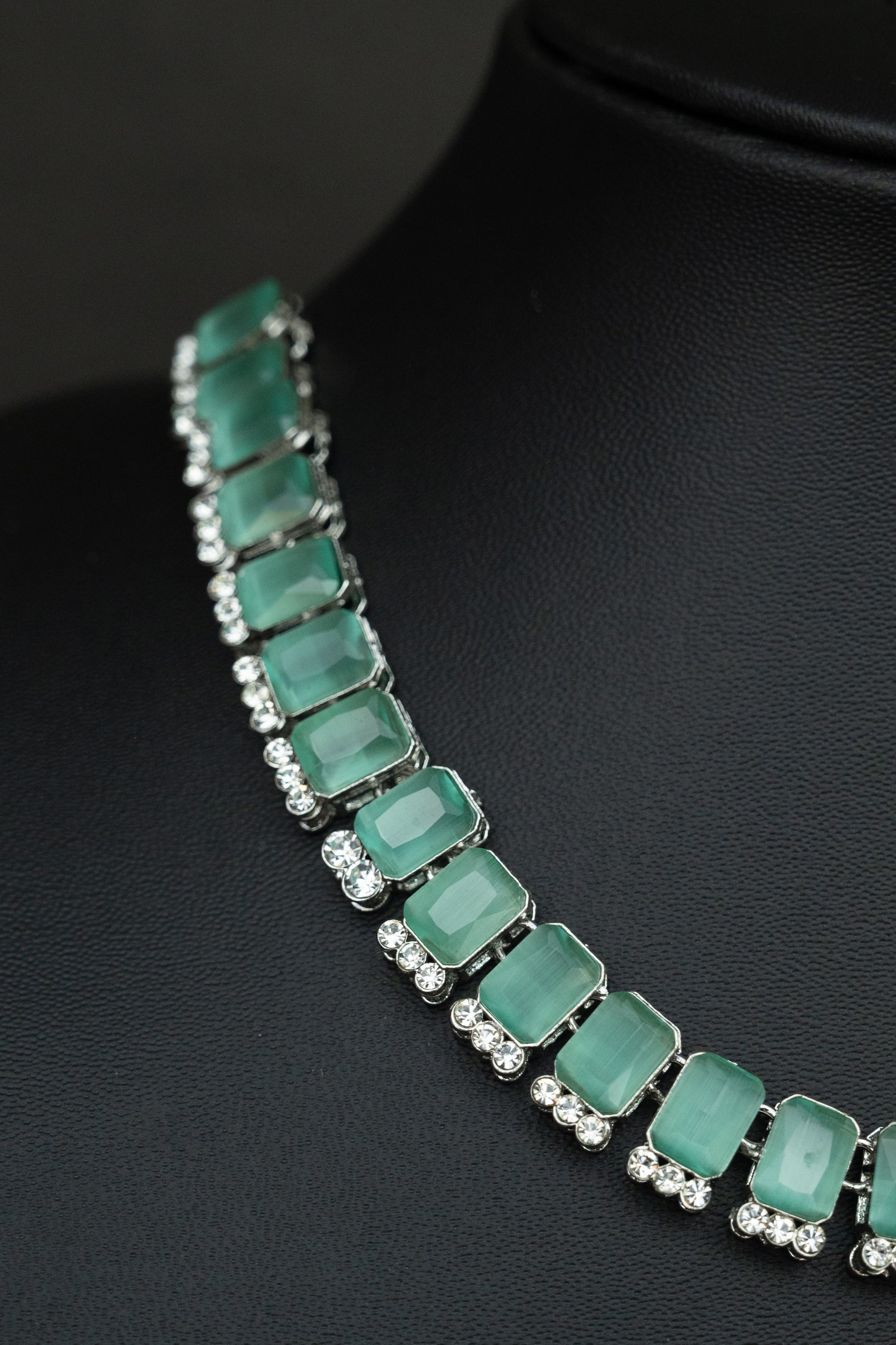 Rajwada Emerald Diamond Necklace Set – Available in Rich Emerald Green and Soft Pastel Green