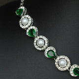 Timeless Charm Emerald & Pearl Necklace Set
