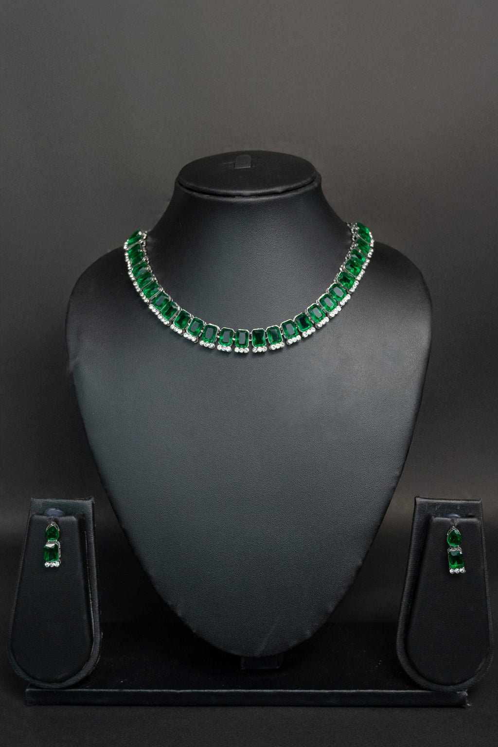 Rajwada Emerald Diamond Necklace Set – Available in Rich Emerald Green and Soft Pastel Green
