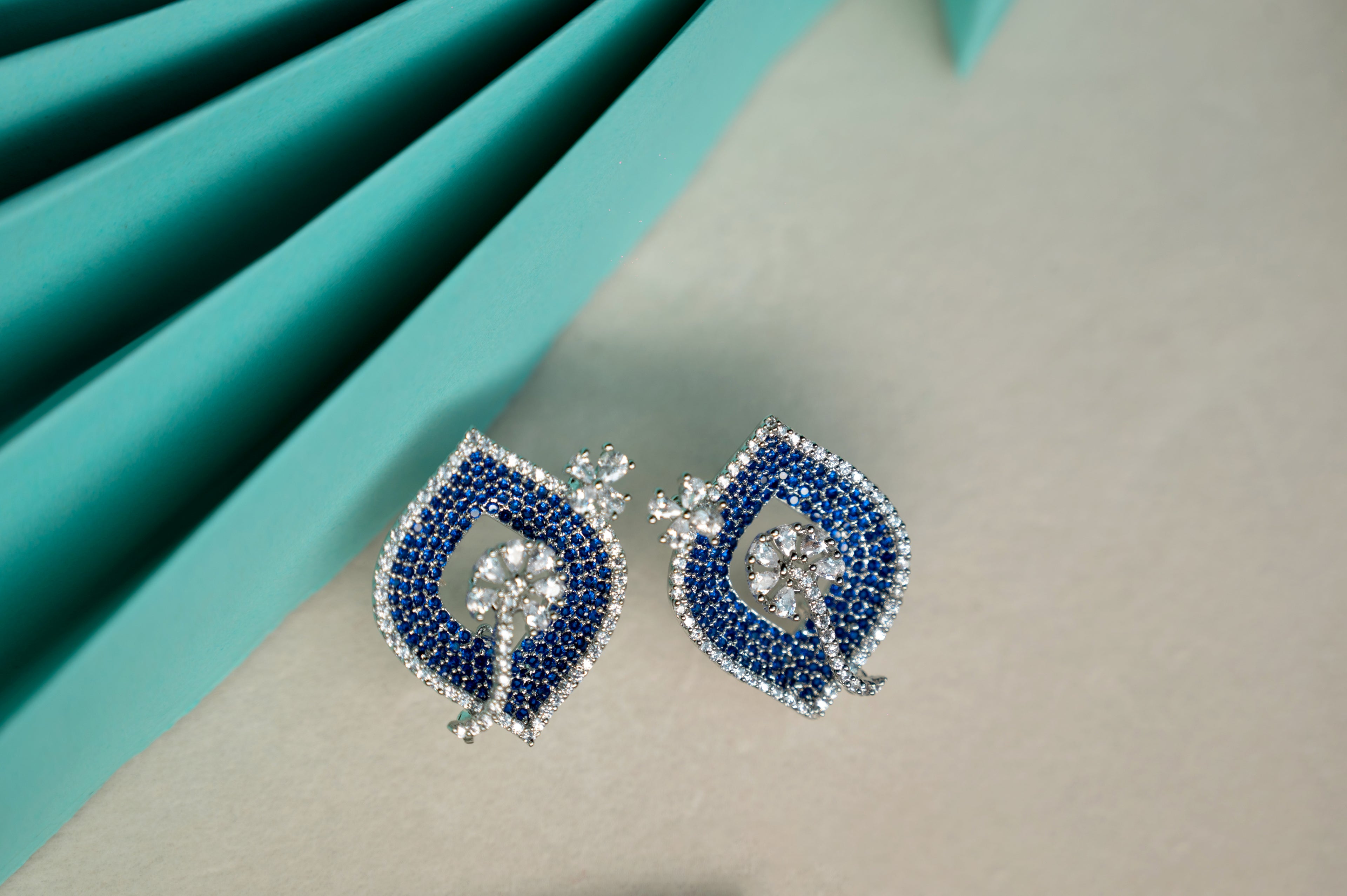 Emerald Blossom Studs (Green) / Sapphire Blossom Studs (Blue)