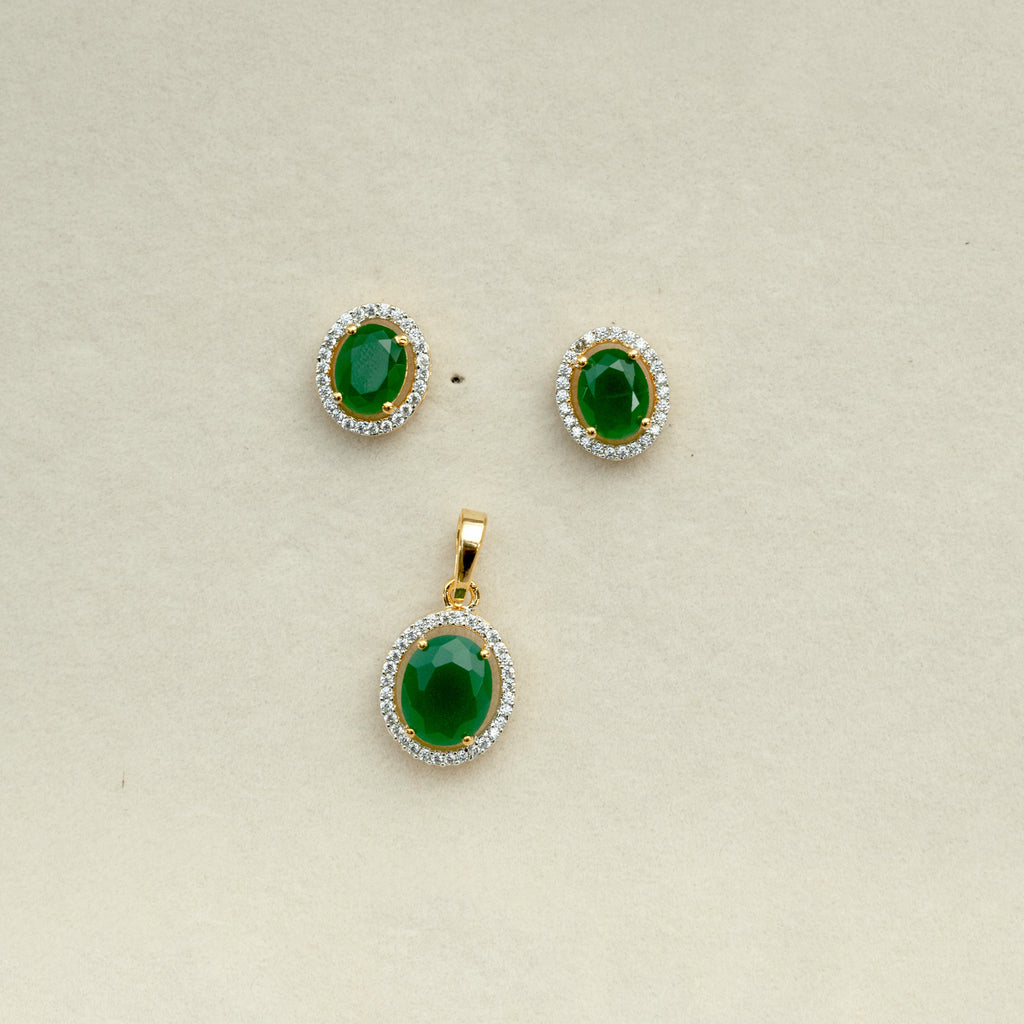 Green Aura Pendant Set