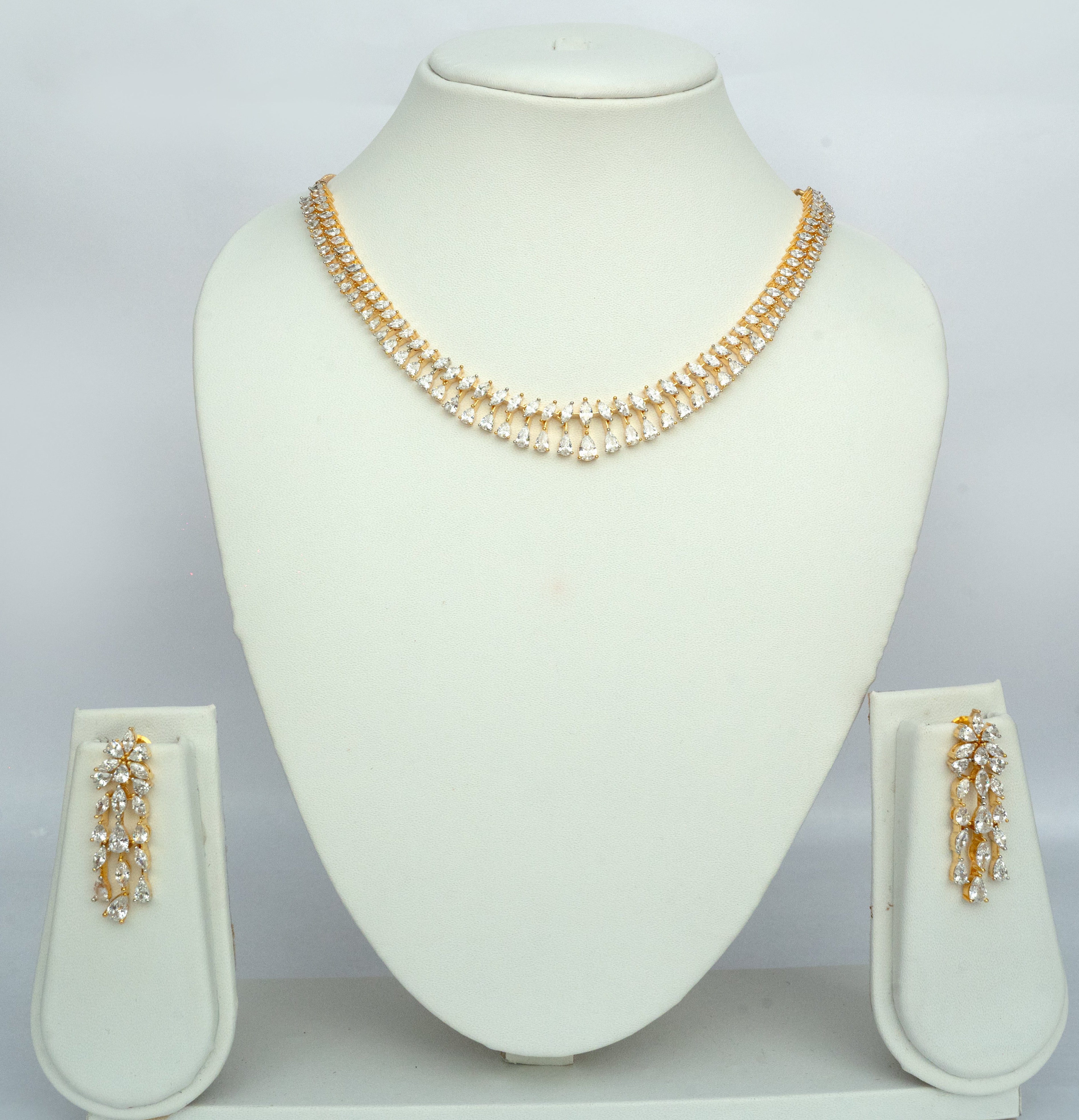 Diamond Dewdrop Necklace Set