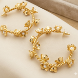 Floral Pearl Hoops