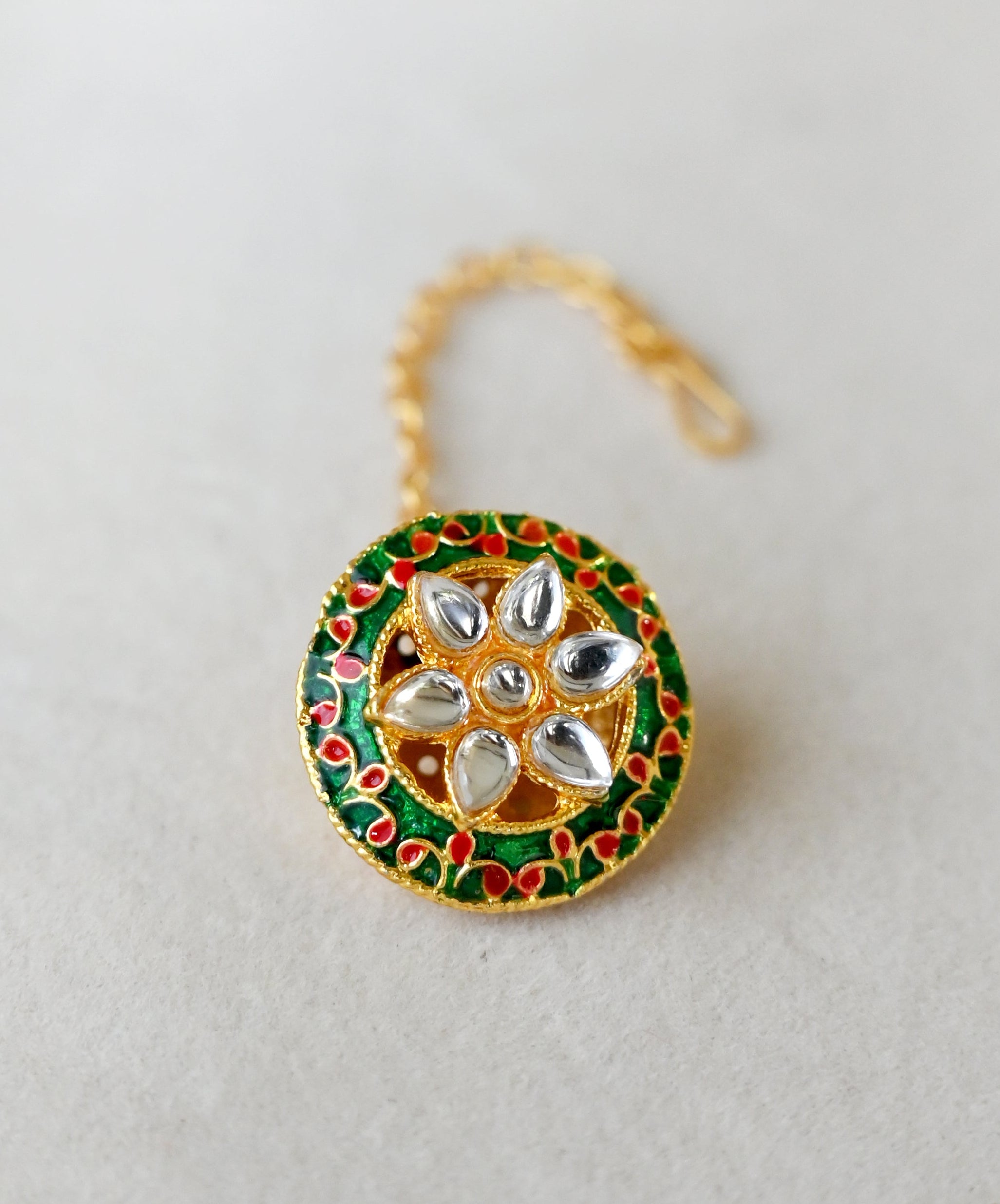 Meenakari Lotus Borla