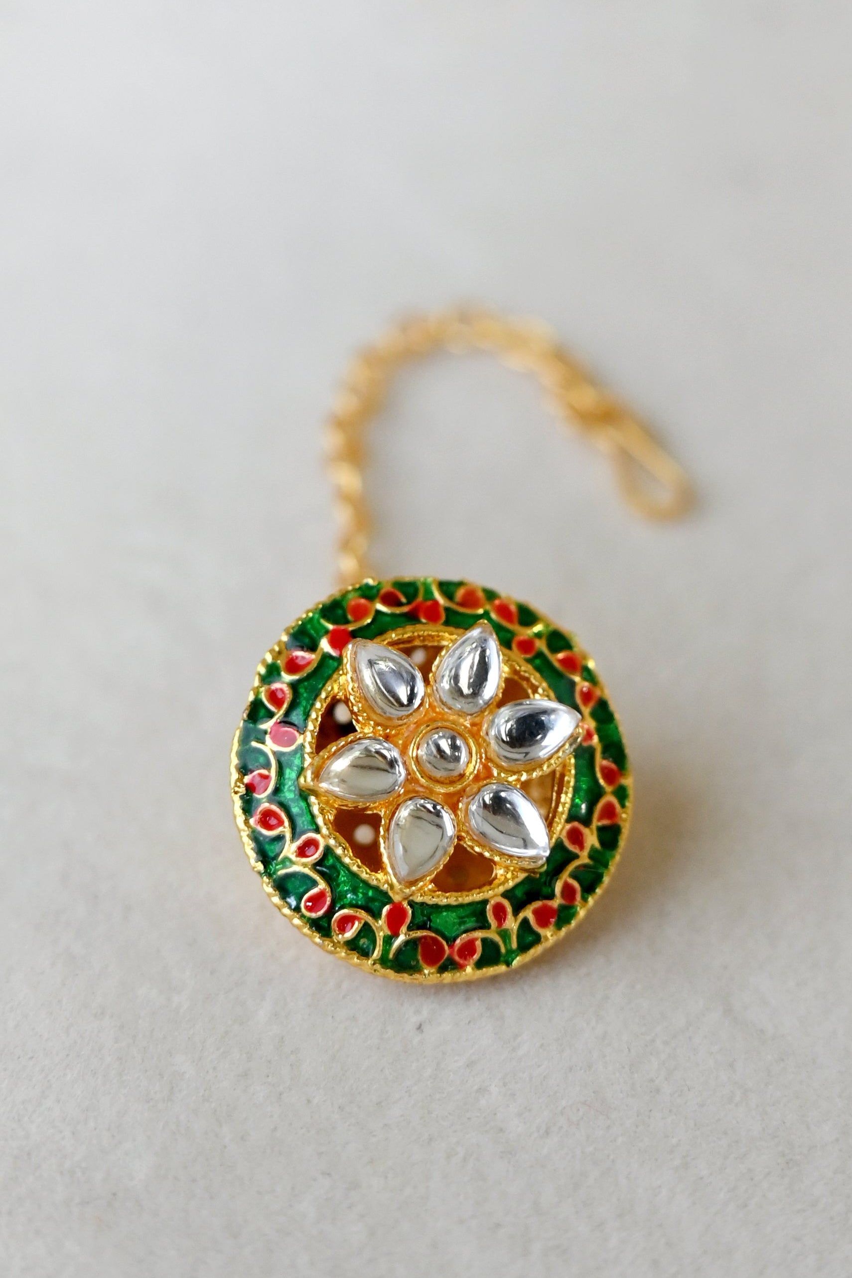 Meenakari Lotus Borla