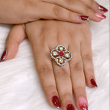 Kundan Scarlet Radiance Ring