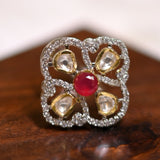 Kundan Scarlet Radiance Ring