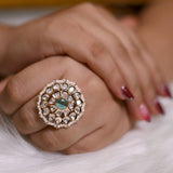 Sea-Green Mystique Kundan Ring