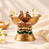 Maharani Peacock Kundan Choker Set with Jhumkas