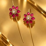 Floral Kundan Ear Cuffs