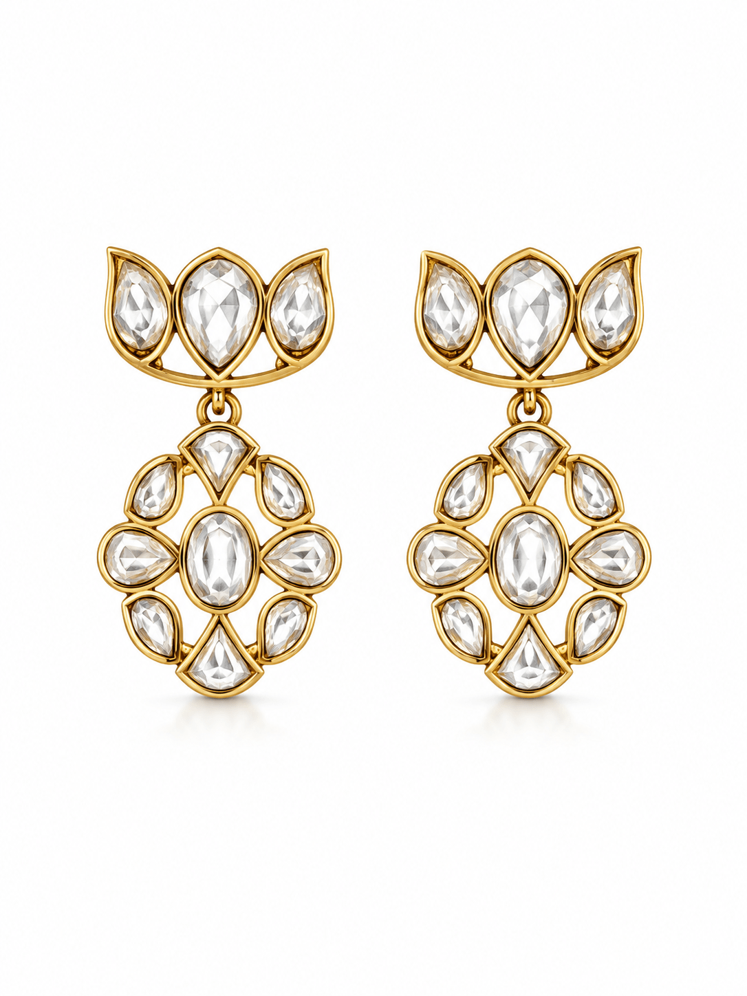 Aabha Kundan Floral Earrings - Suramya Designs