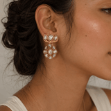 Aabha Kundan Floral Earrings - Suramya Designs