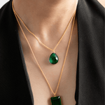 Aurora Necklace - Emerald layered necklace