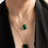 Aurora Necklace - Emerald layered necklace