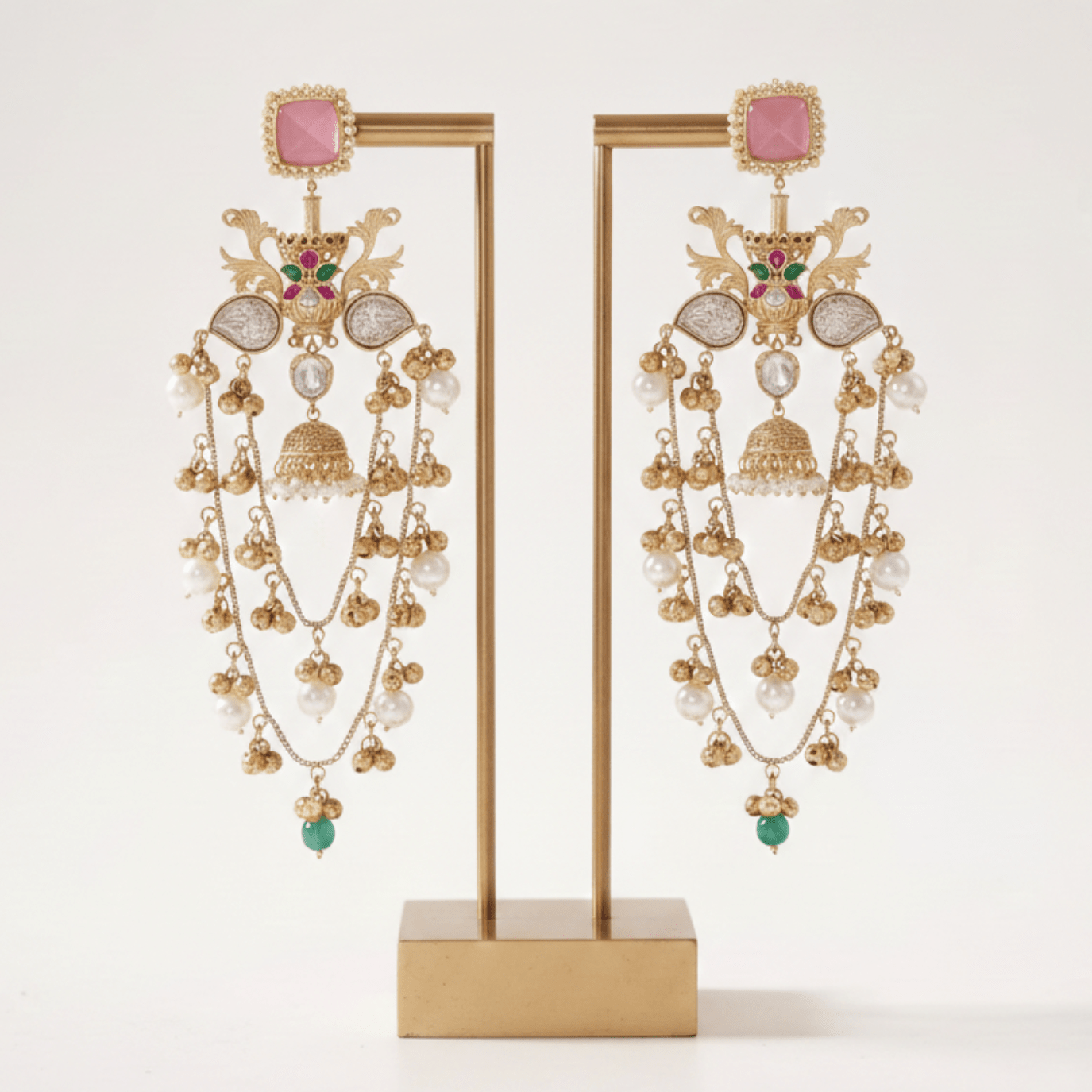 Casacading Kashmiri jhumkas - Suramya