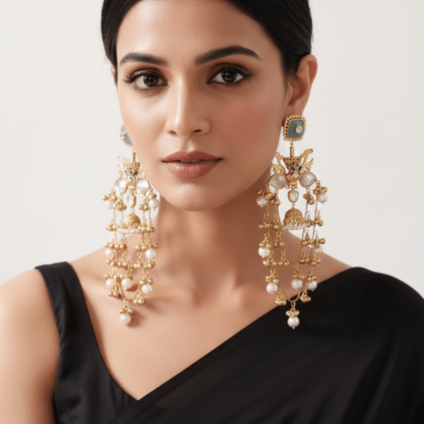 Casacading Kashmiri jhumkas - Suramya