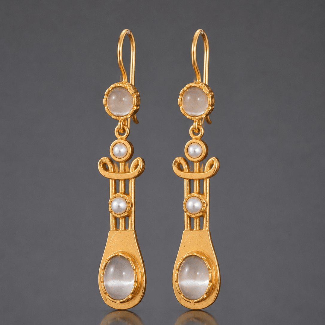 Chic Gray Duo Dangle Earrings - Suramya Designs