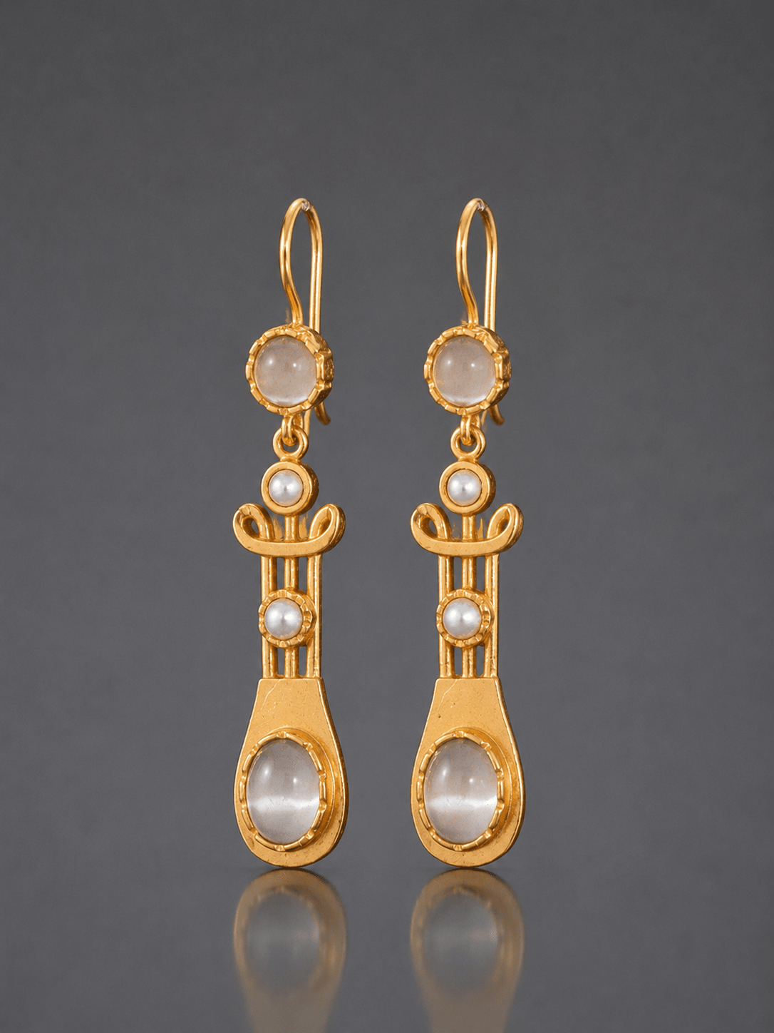 Chic Gray Duo Dangle Earrings - Suramya Designs