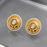 Classic Big Kundan Stud Earrings - Suramya Designs