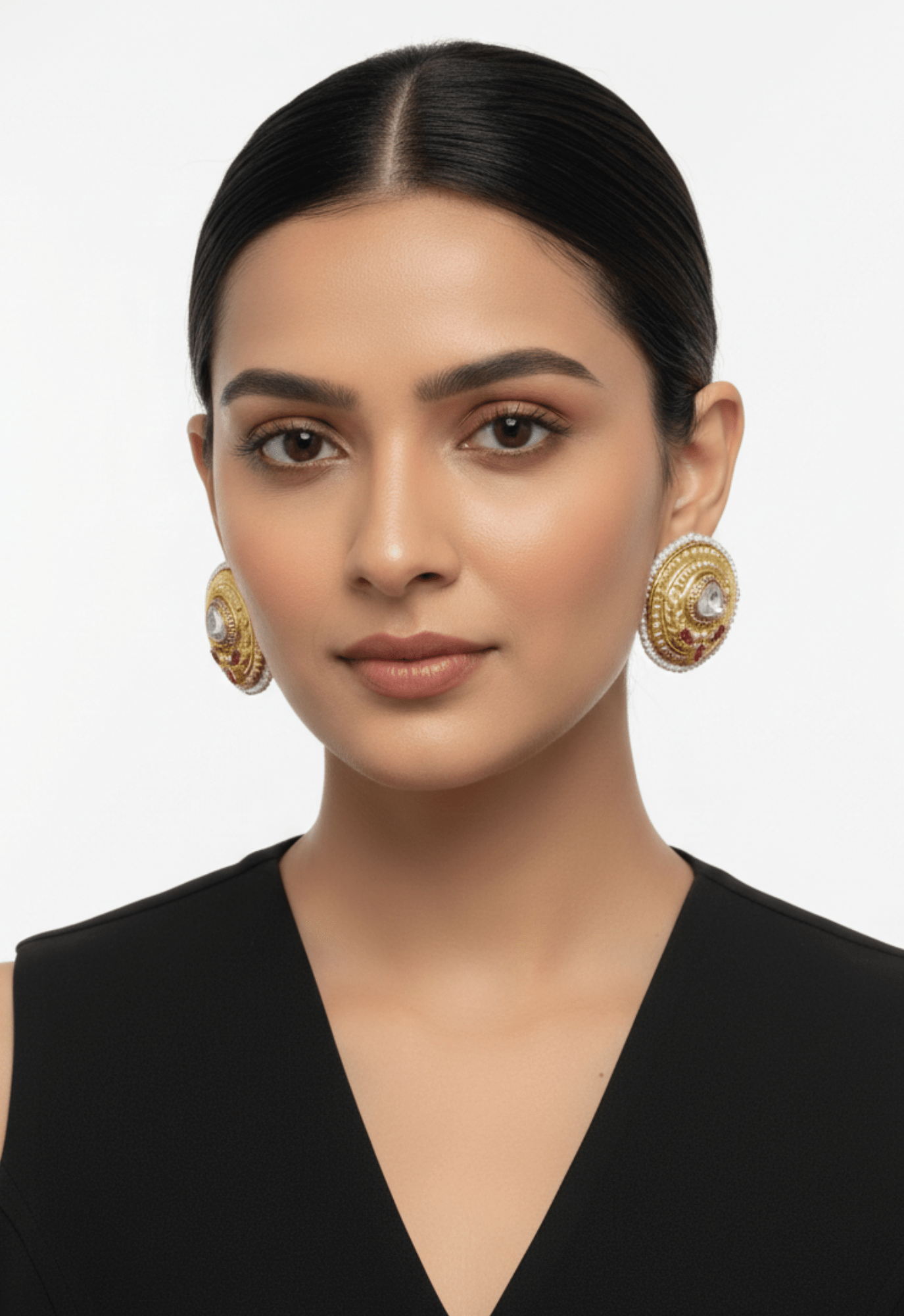 Classic Kundan Stud Earrings - Suramya
