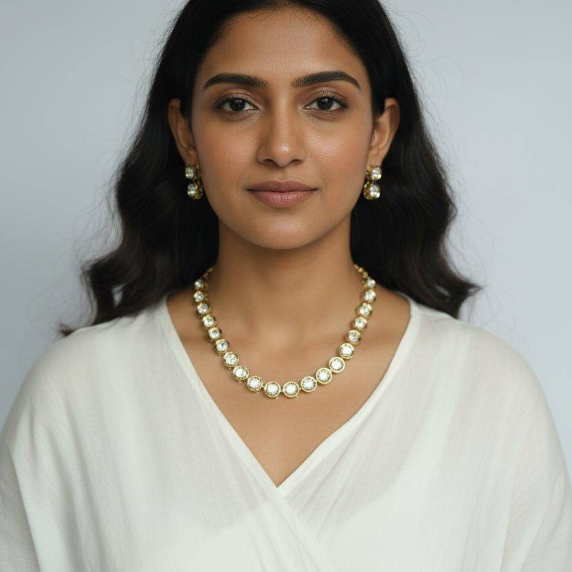 Classic Rajwada Kundan Set-in Oval, teardrop and round - Suramya