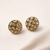 Classic Round Kundan Stud Earrings - Suramya Designs