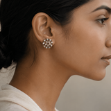 Classic Round Kundan Stud Earrings - Suramya Designs